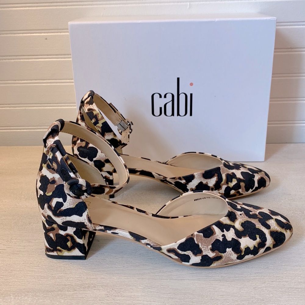 Cabi Leopard Kiki Ankle Strap Pump - Sz 7.5